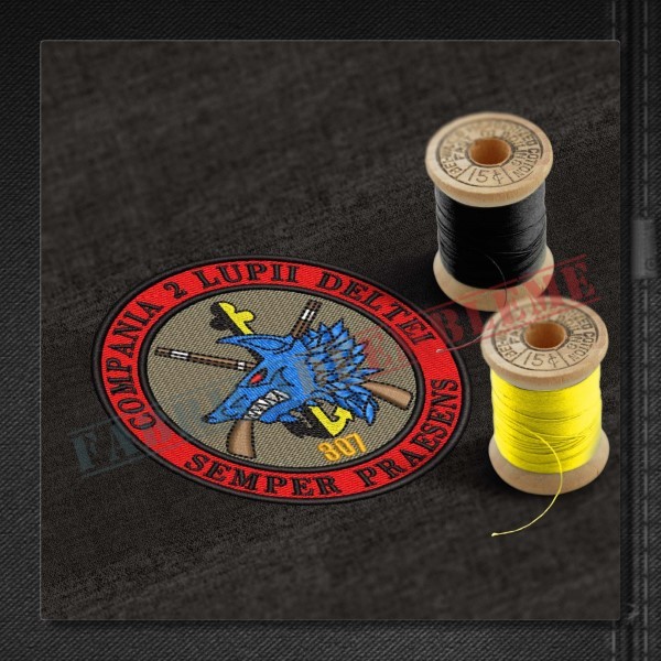 Emblema Compania 2 Lupii Deltei din Regimentul 307 Infanterie Marina - BABADAG