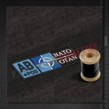 Emblema Grupa sanguina AB+ POS NATO albastru (custom)