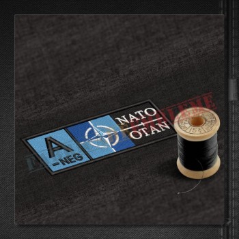 Emblema Grupa sanguina A- NEG NATO albastru (custom)