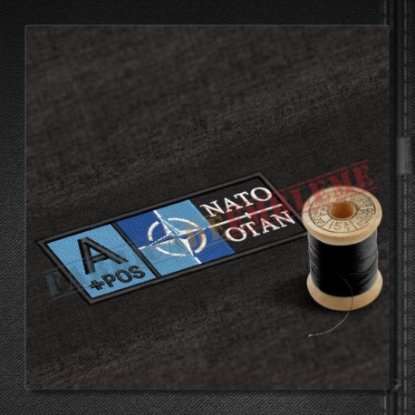 Emblema Grupa sanguina A+ POS NATO albastru (custom)