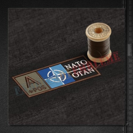 Emblema Grupa sanguina A+ POS NATO kaki (custom)