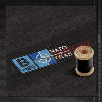 Emblema Grupa sanguina B- NEG NATO albastru (custom)